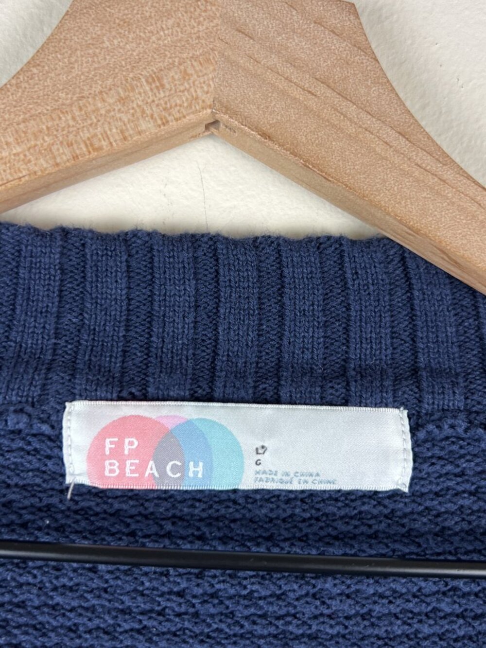 Free People Beach Navy V-Neck Hailee Cardigan Sweater - Picture 3 of 6